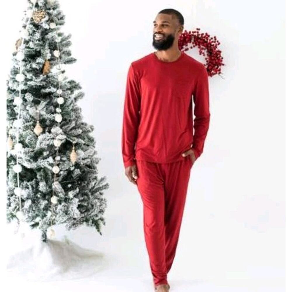 Kyte Pajama Men's Ruby Red Pajama Set Bamboo Size Large